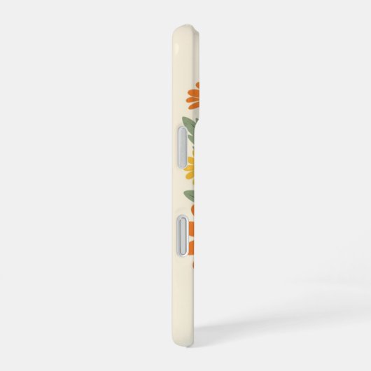 Retro Rounded Petal Daisy Art iPhone 16ケース (右側面)