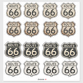 Retro Route 66 Shield 16 Sticker Sheet Weathered  シール (シート)