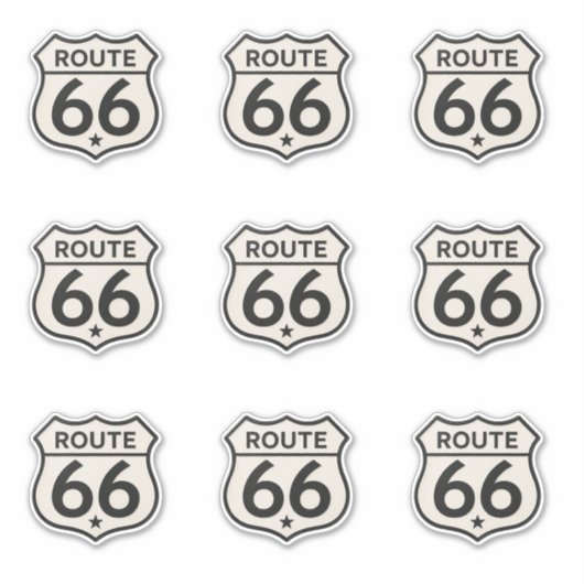 Retro Route 66 Shield Custom  シール (正面)