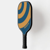 Retro Royal Gold Three Circle Stripe with Name ピックルボールラケット (左)