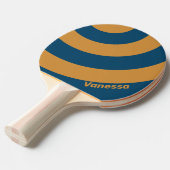 Retro Royal Gold Three Circle Stripe with Name 卓球ラケット (正面アングル)