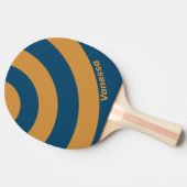 Retro Royal Gold Three Circle Stripe with Name 卓球ラケット (横)