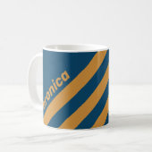 Retro Royal Gold Three Stripes with Name コーヒーマグカップ (正面左)