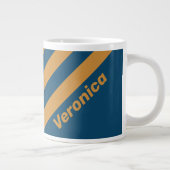 Retro Royal Gold Three Stripes with Name ジャンボコーヒーマグカップ (右)