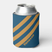 Retro Royal Gold Three Stripes with Name 缶クーラー (缶正面)