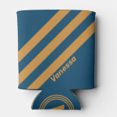 Retro Royal Gold Three Stripes with Name 缶クーラー (裏面)