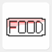 Retro RPG Pixel Art – Chat Box ‘Food’ スクエアシール (正面)