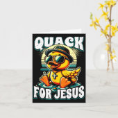 Retro Rubber Duck Christian Rubber Ducky Quacks Fo カード (黄色い花)