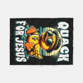 Retro Rubber Duck Christian Rubber Ducky Quacks Fo フリースブランケット (正面(横))