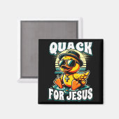Retro Rubber Duck Christian Rubber Ducky Quacks Fo マグネット (正面/裏面)