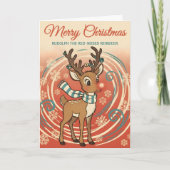 Retro Rudolph in a Blizzard Christmas シーズンカード (正面)