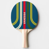 Retro Rugby Across Ark Striping with Name 卓球ラケット (正面)