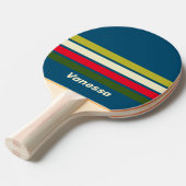 Retro Rugby Across Striping with Name 卓球ラケット (正面アングル)