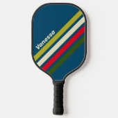 Retro Rugby Angled Striping with Name ピックルボールラケット (裏面)