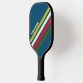 Retro Rugby Angled Striping with Name ピックルボールラケット (左)