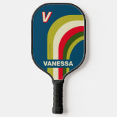 Retro Rugby Arch with Name & Initial ピックルボールラケット (裏面)