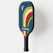 Retro Rugby Arch with Name & Initial ピックルボールラケット (左)