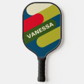 Retro Rugby Fusion with Name ピックルボールラケット (裏面)