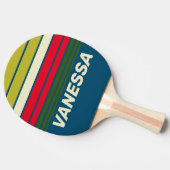 Retro Rugby Horizon Striping with Name 卓球ラケット (横)