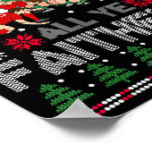 Retro Rugby O Scrum All Ye Faithful Ugly Merry Chr ポスター (角)