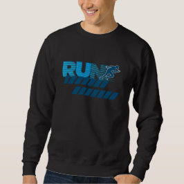 Retro Running Typography Sprinter Silhouette スウェットシャツ