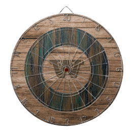 Retro Rustic Wood Personalized Dartboard ダーツボード