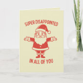 Retro Sad Santa Disappointed Funny Christmas カード (正面)