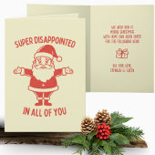 Retro Sad Santa Disappointed Funny Christmas カード