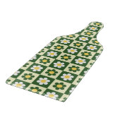 Retro Sage Green and Cream Daisy Checkerboard  カッティングボード (角)