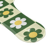 Retro Sage Green and Cream Daisy Checkerboard  カッティングボード (角)