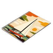 Retro Sailboat Sunset Illustration ノートブック (左側)