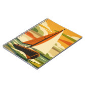 Retro Sailboat Sunset Voyage ノートブック (左側)