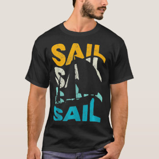 Retro Sailing Lover Sailor Skipper Ship Vintage Bo Tシャツ