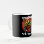 Retro Samurai Helmet - Samurai Quote About Peace コーヒーマグカップ (正面左)