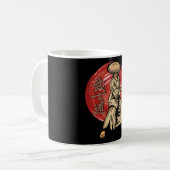 Retro Samurai Warrior with Katana - Japanese コーヒーマグカップ (正面左)
