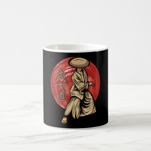 Retro Samurai Warrior with Katana - Japanese コーヒーマグカップ (中央)