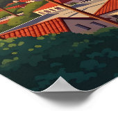 Retro San Diego California Coastal Skyline  ポスター (角)