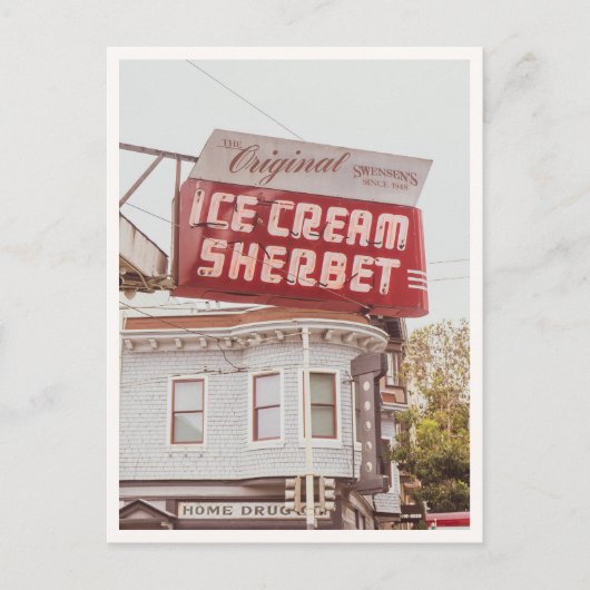 Retro San Francisco Swensons Neon Sign Photo ポストカード (正面)