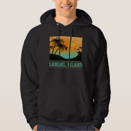 Retro Sanibel Island Florida Tropical Sunset Beach パーカ