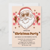 Retro Santa Christmas Party | Vintage Holiday  招待状 (正面)
