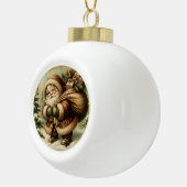 Retro Santa Claus with Gifts セラミックボールオーナメント (右)