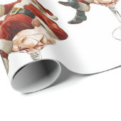 Retro Santa Cocktail Christmas ラッピングペーパー (ロールコーナー)