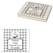 Retro Santa Cookies Made with Love Wood Art Stamp ラバースタンプ (押印)