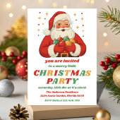 Retro Santa Editable Christmas Party 招待状