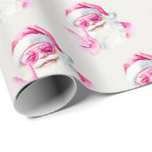 Retro Santa Face Peace Sign Christmas White ラッピングペーパー (ロールコーナー)