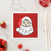 Retro Santa Face Red スタンダードカクテルナプキン (インサイチュ)