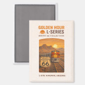 Retro Santa Fe Route 66 Train Kingman Art マグネット (正面/裏面)