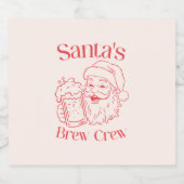 Retro Santa Holiday ビールラベル (シングルラベル)