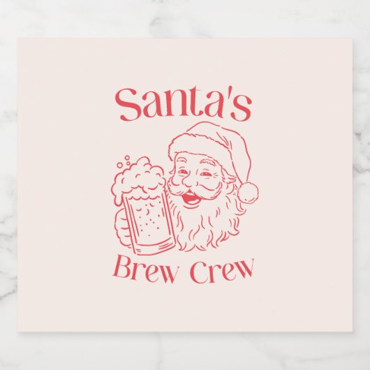 Retro Santa Holiday ビールラベル (シングルラベル)