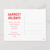 Retro Santa in Rocket Ho Ho Ho Non-Photo Christmas シーズンポストカード (裏面)